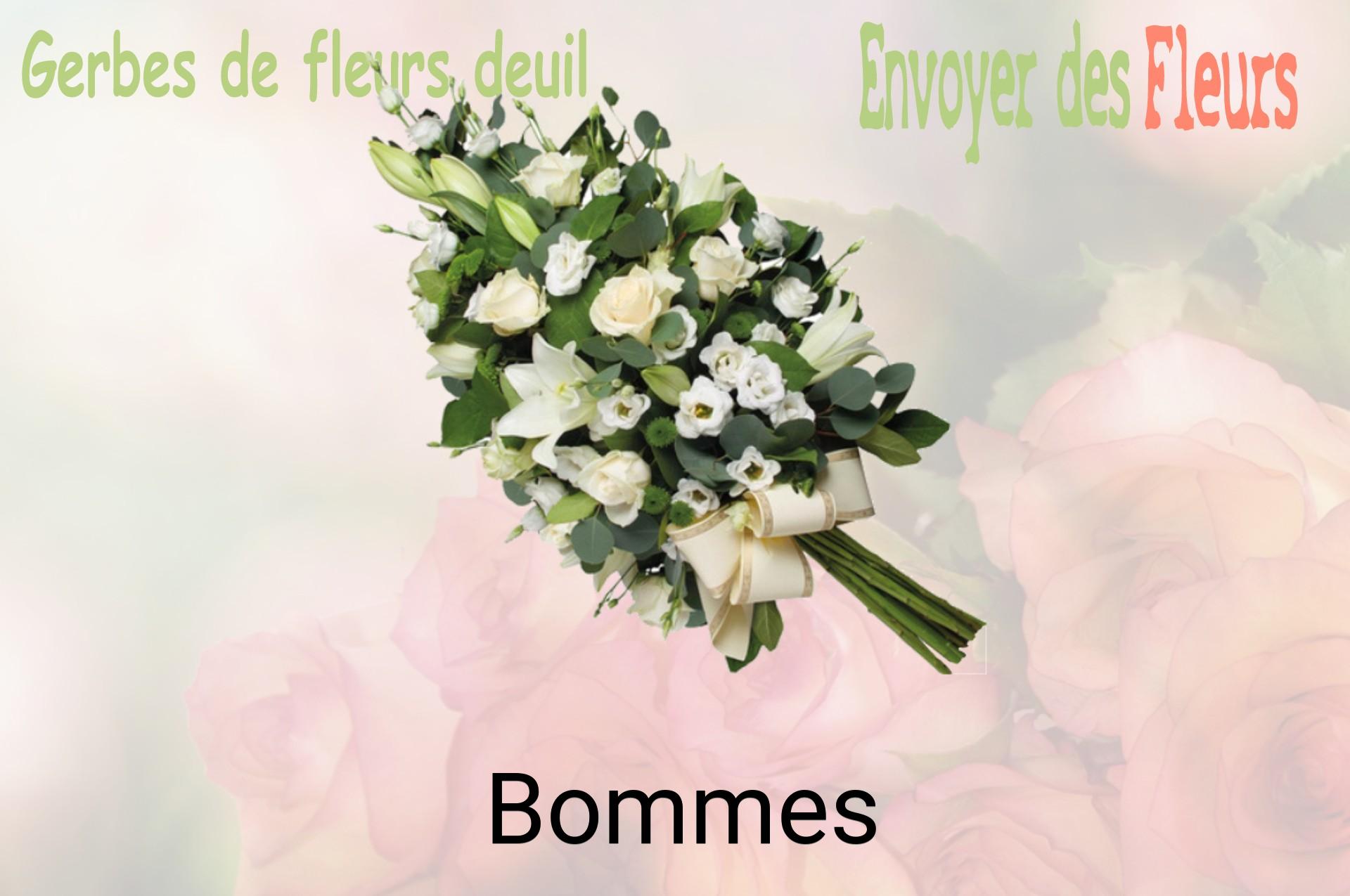 Gerbe de fleurs de deuil livrée à Bommes
